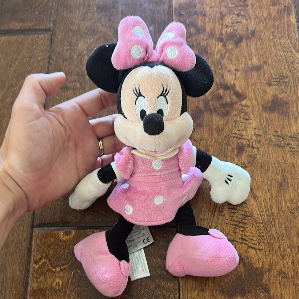 Disney Minnie Mouse Pink and Black Plush Stuffed Animal